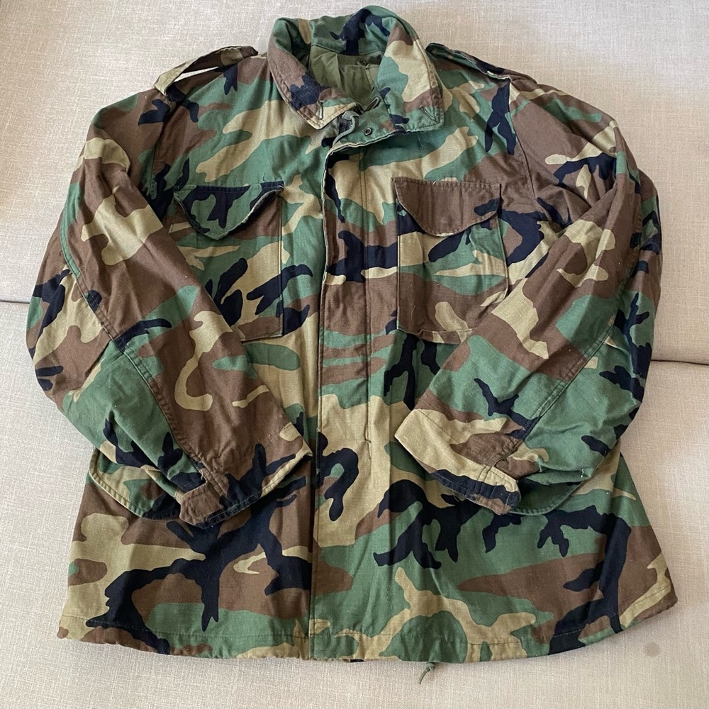 Vintage Military Woodland Camo M-65 Field Jacket